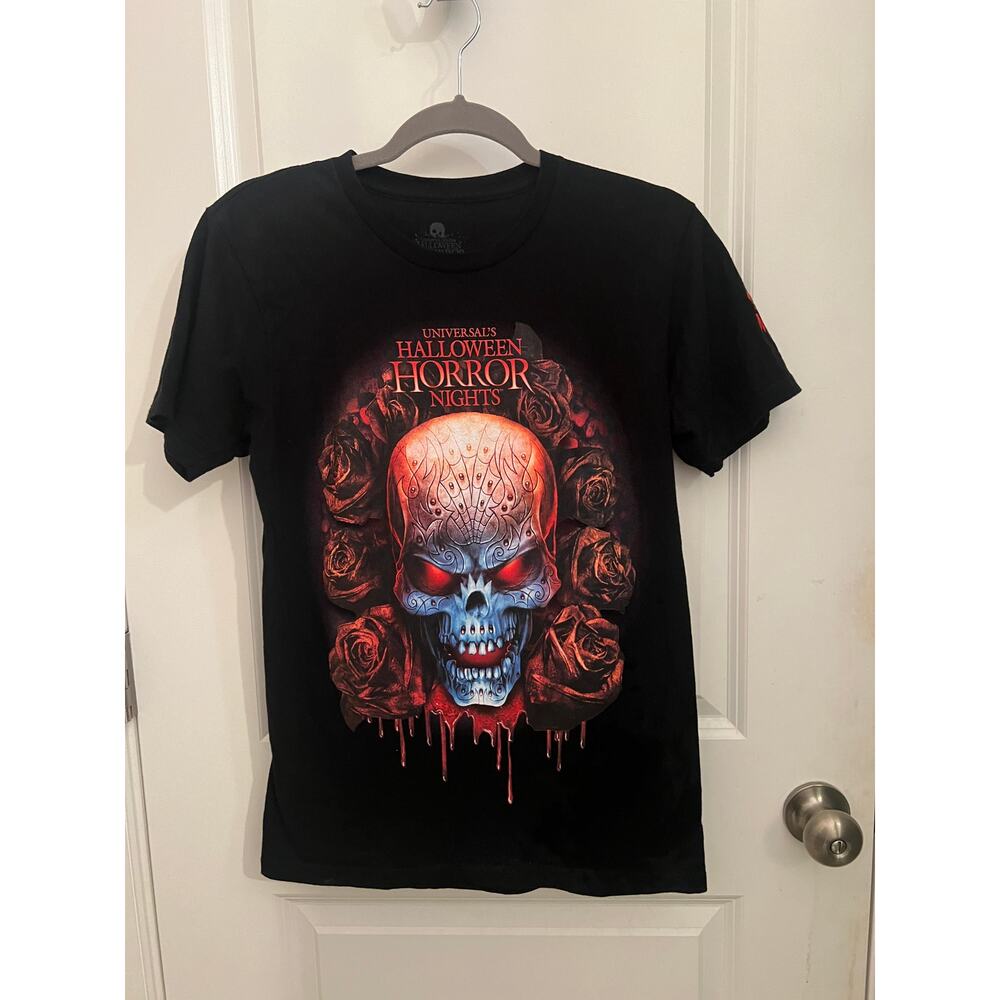 Universal Unisex Black Halloween Horror Nights Skull Scream Member 2017 Shirt